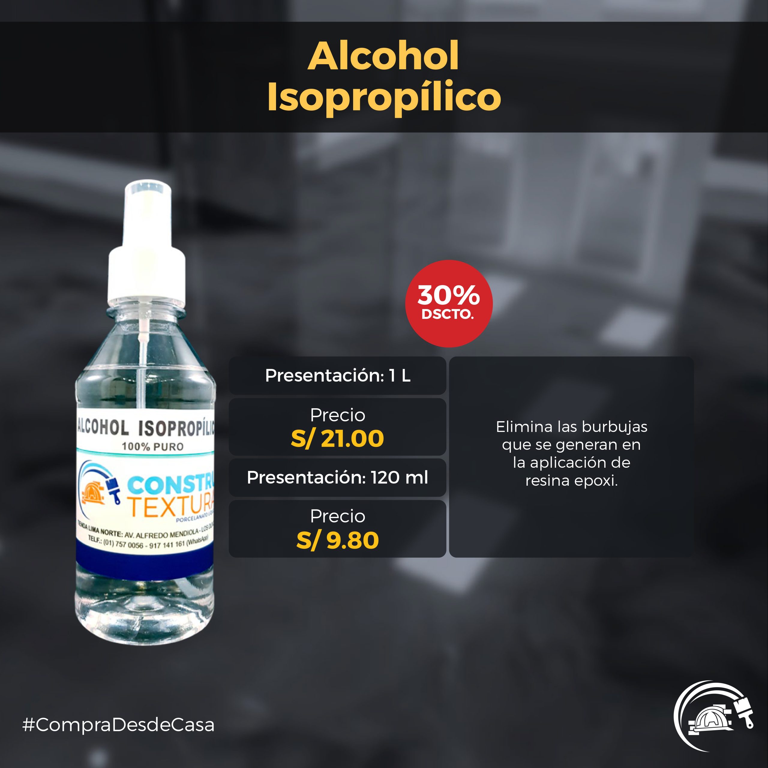 ALCOHOL ISOPROPILICO X 1 LITRO